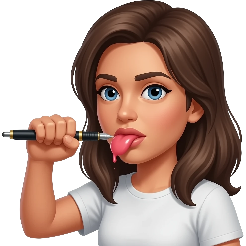 Ejaculate Cum covered woman’s face with a male pen is jerking off into her face emoji