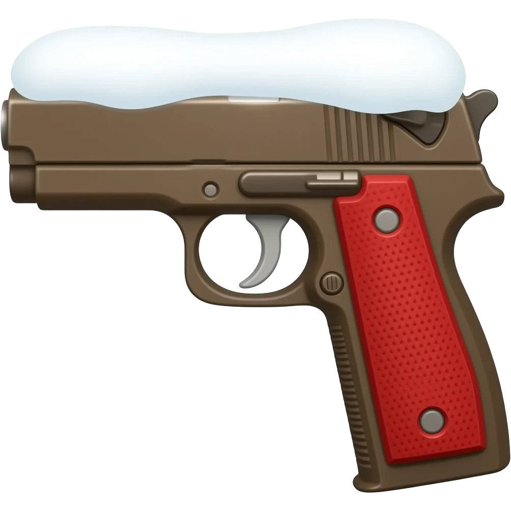 red snowy gun emoji