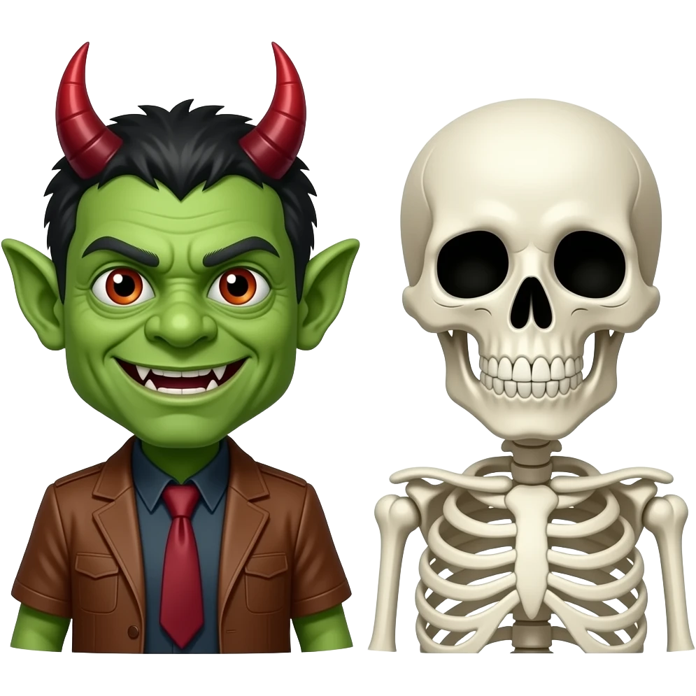 Evil demon goblin and skeleton emoji