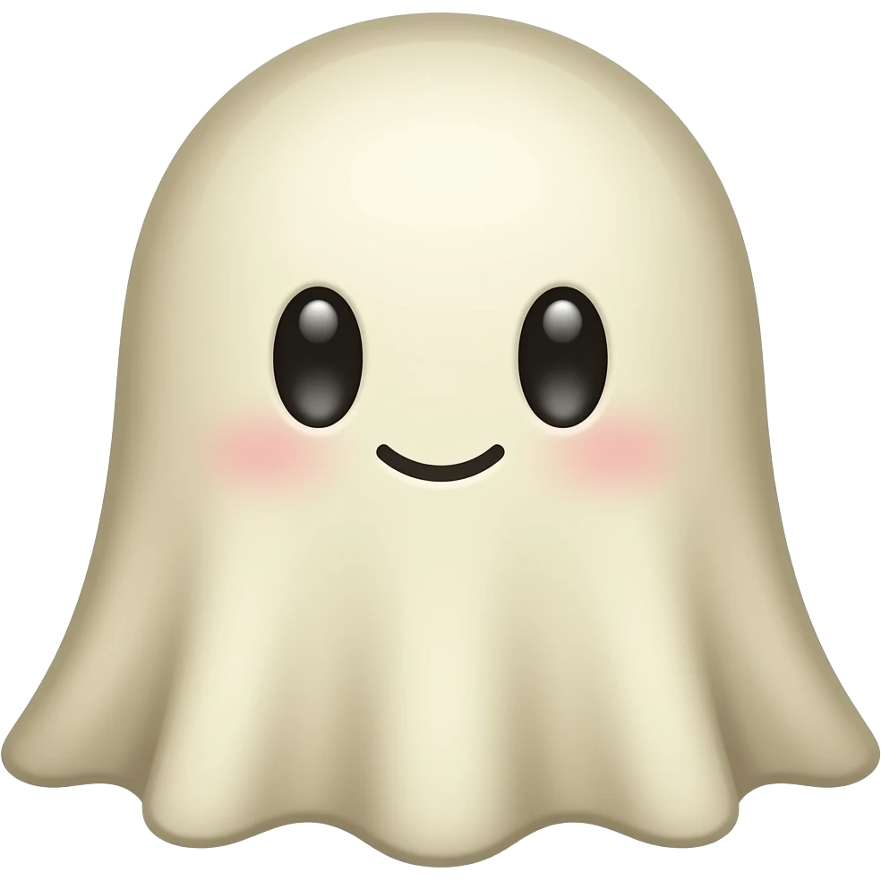 Kawaii beige ghost emoji