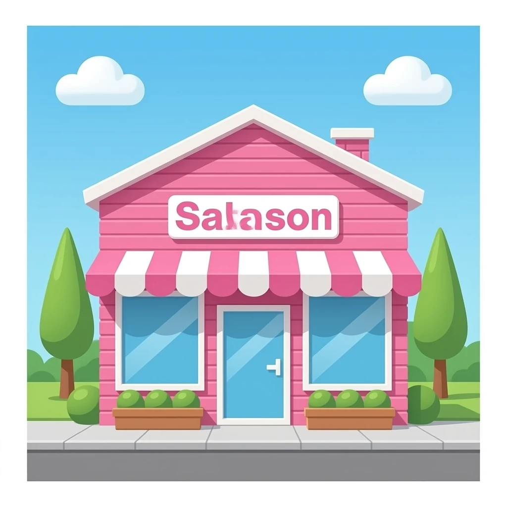 name is Hair Salon pink building emoji