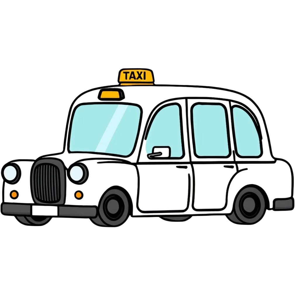 classic black London hackney carriage taxi emoji