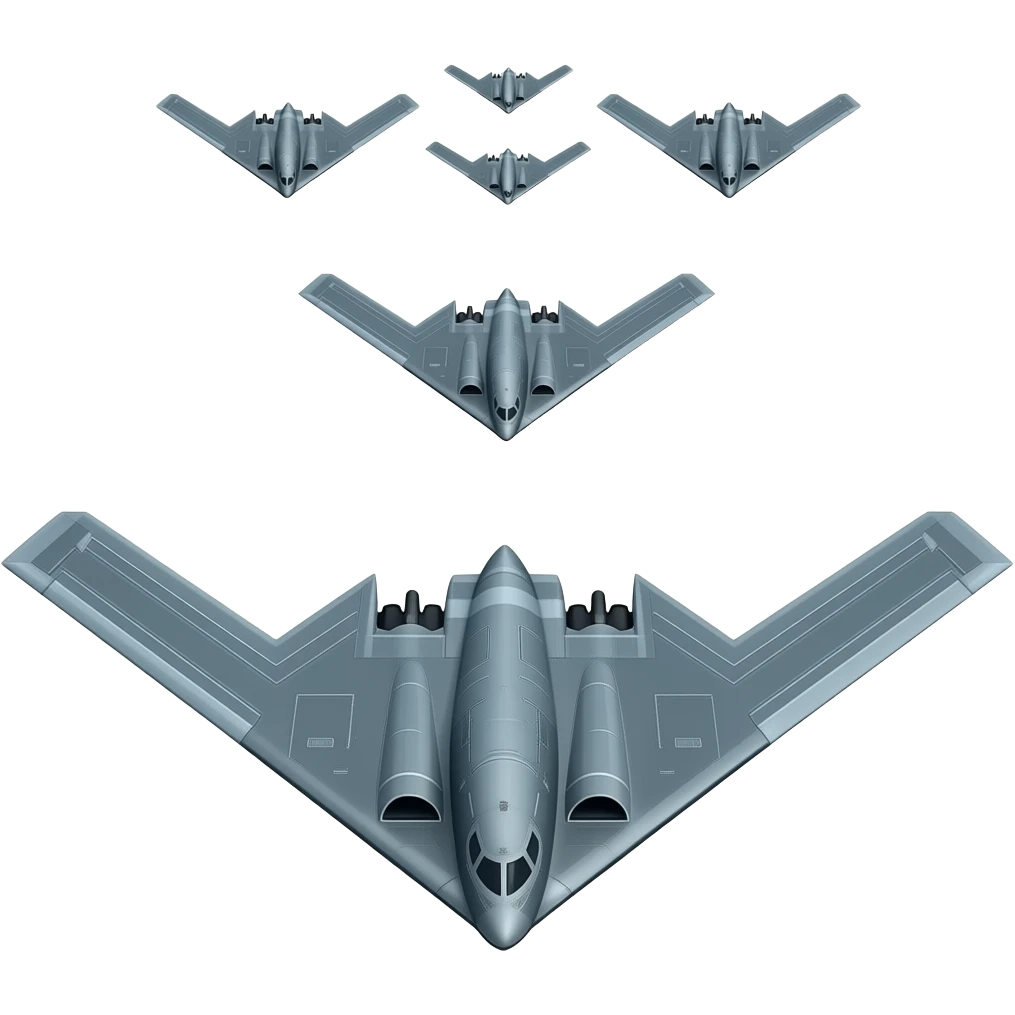 Make a b-2 bomber formation emoji