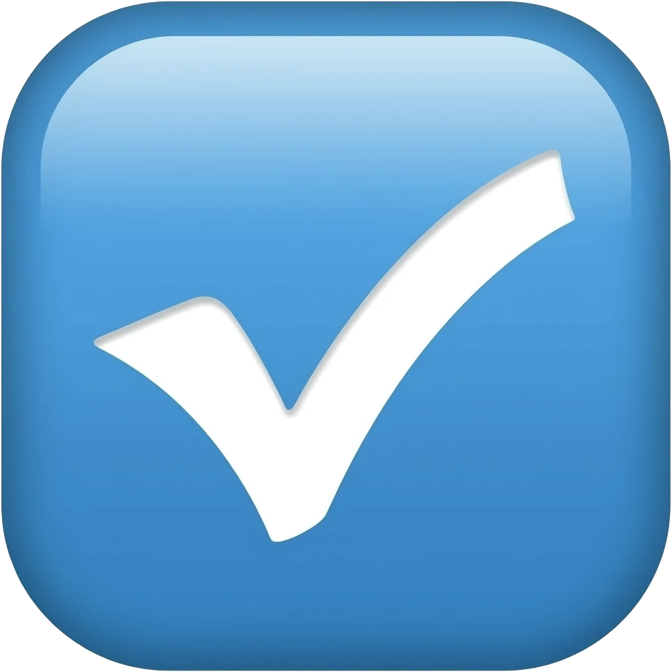 Make an emoij  with an Checkmark and a blue background ( for discord) emoji