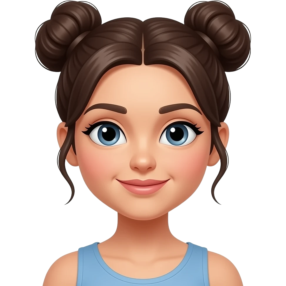 Woman with space buns hair style emoji