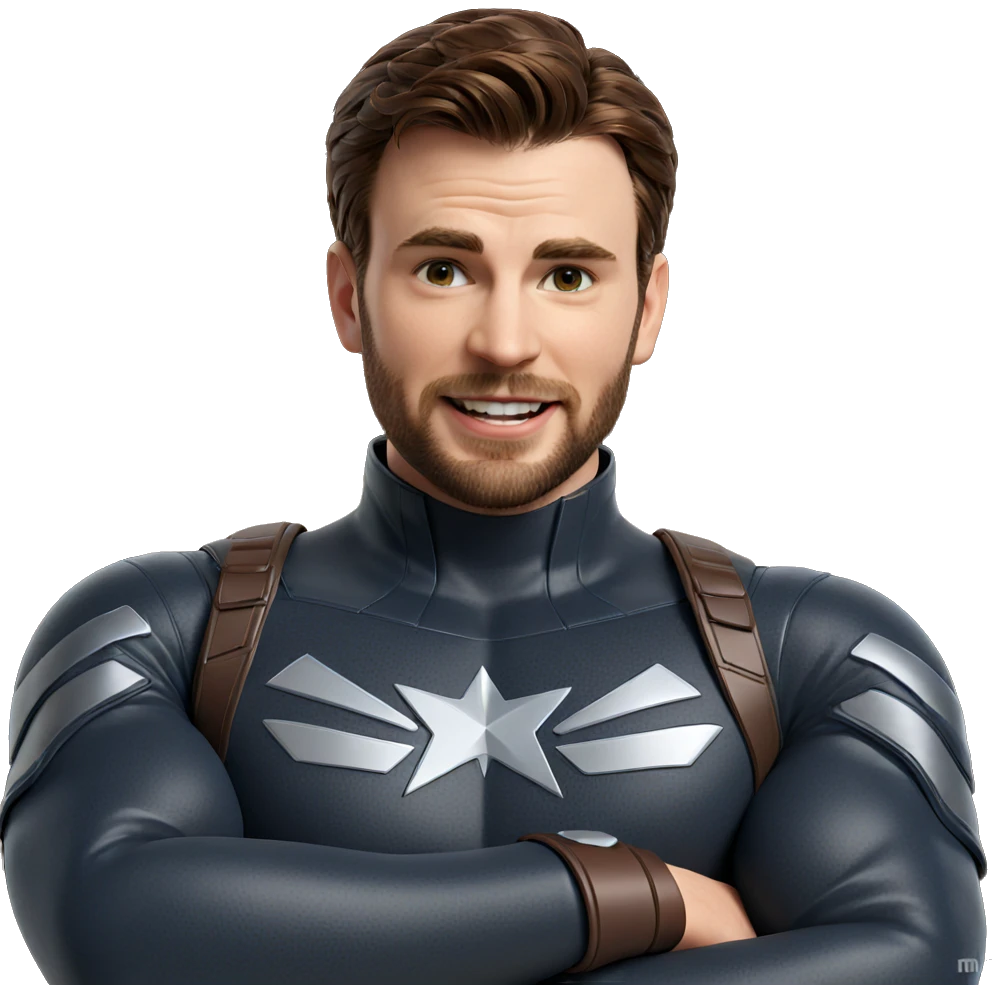 smiling superhero with brown hair emoji