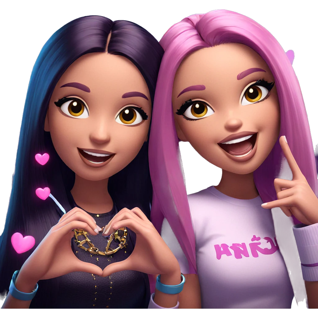 girls sharing joyful moments emoji