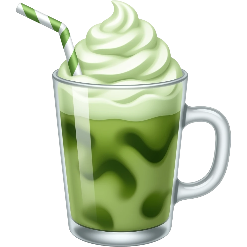 Cold Matcha Latte with ice cream emoji