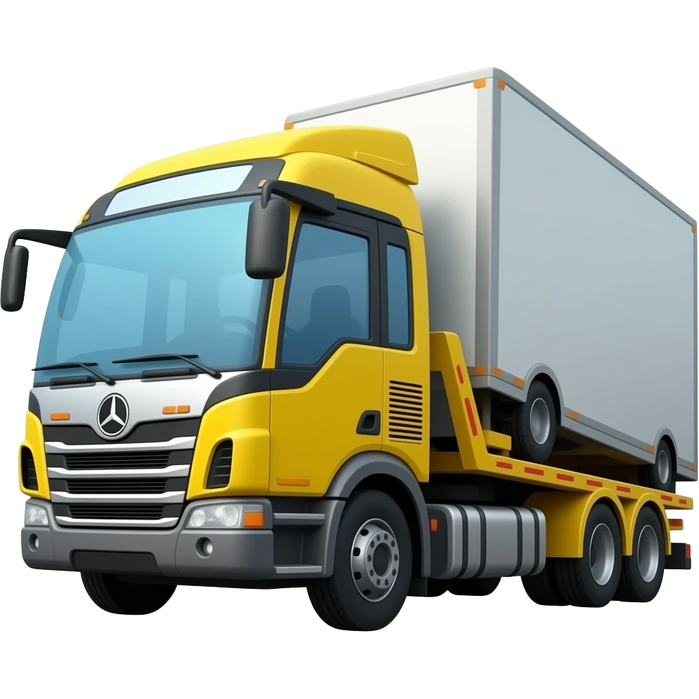 Bus towing a truck emoji