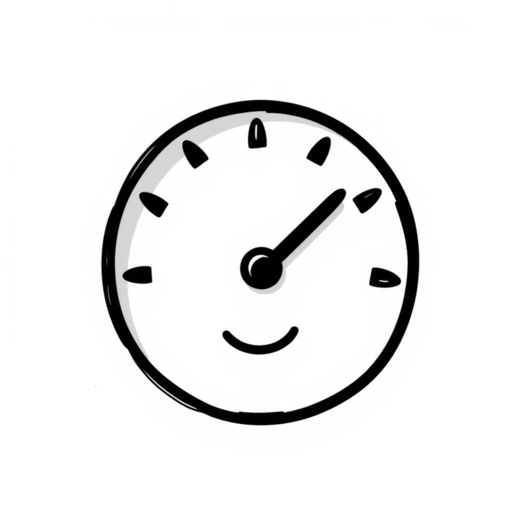 dashboard icon, hand-drawn doodle style, playful and casual, black ink lines emoji