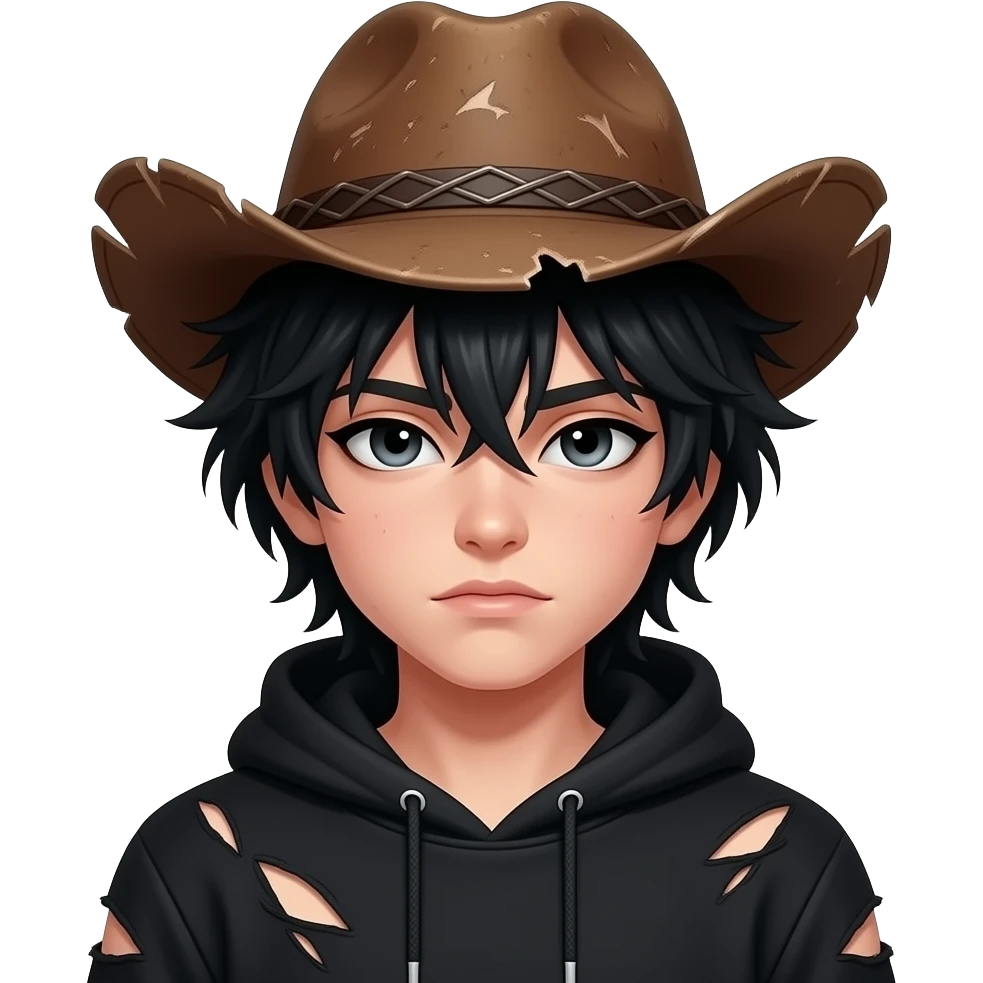 an emo wearing a cowboy hat emoji