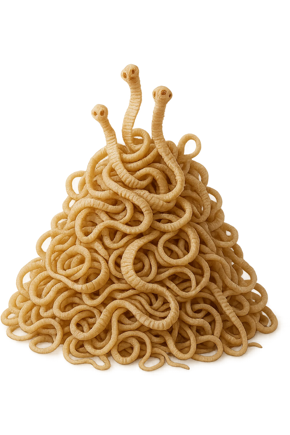 montagna di parassiti tipo la tenia realistici, iperrealistico 4k emoji