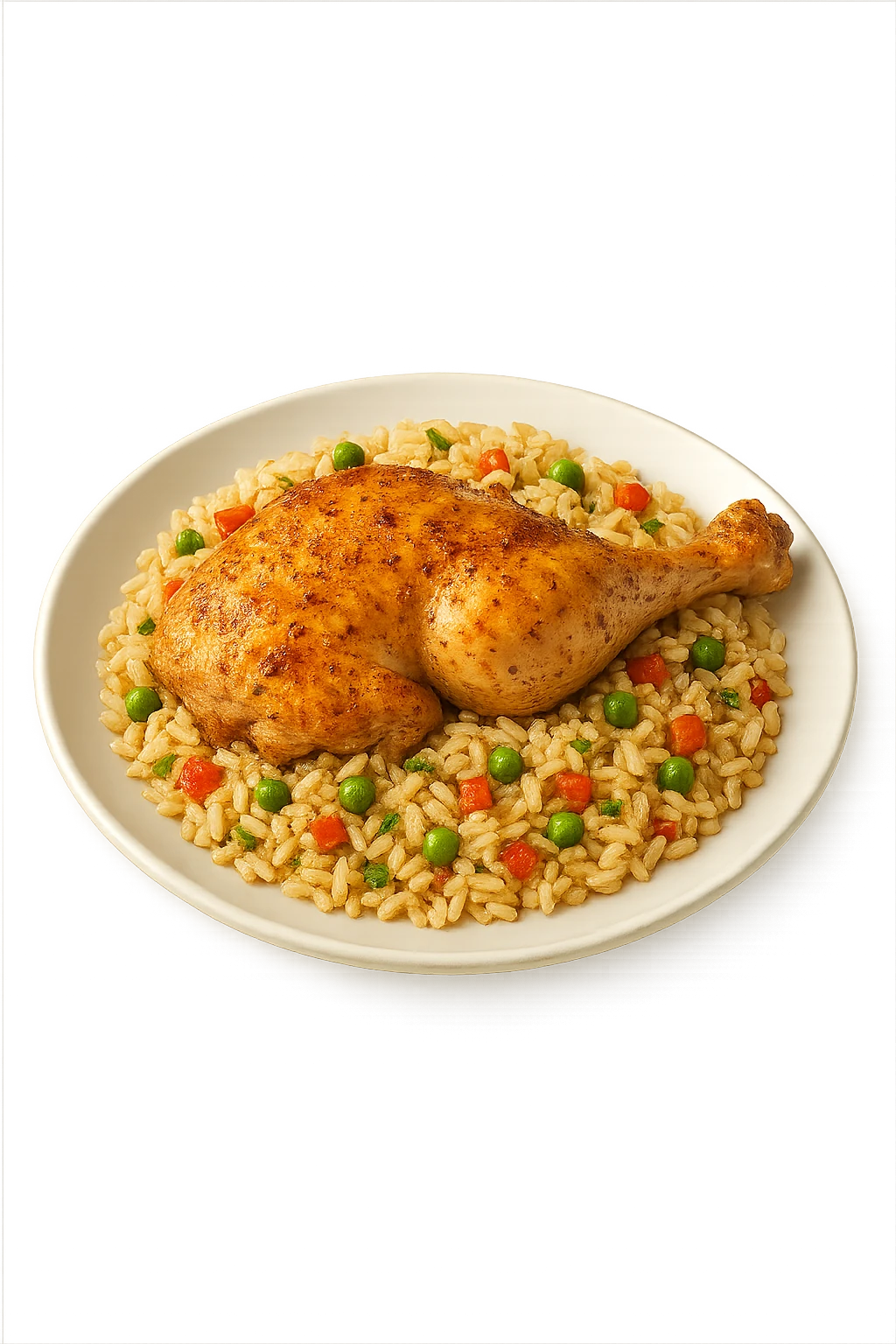 Riso con pollo cucinato su un piatto emoji