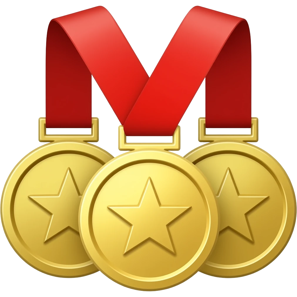 award medals with red ribbons badge emoji