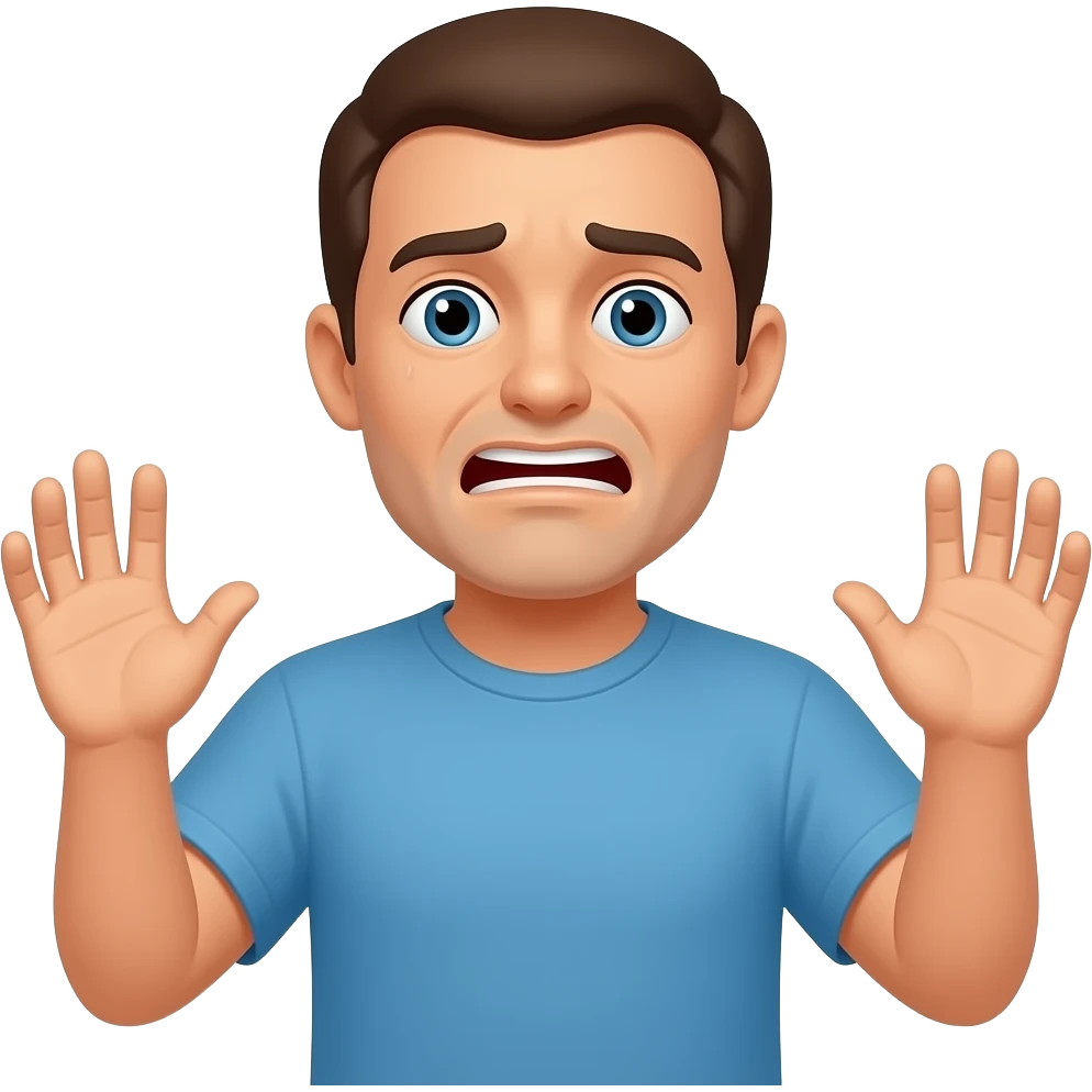 C'est un mec qui secoue ses mains et ses mains dedans il y a un souci c'est en fait emoji