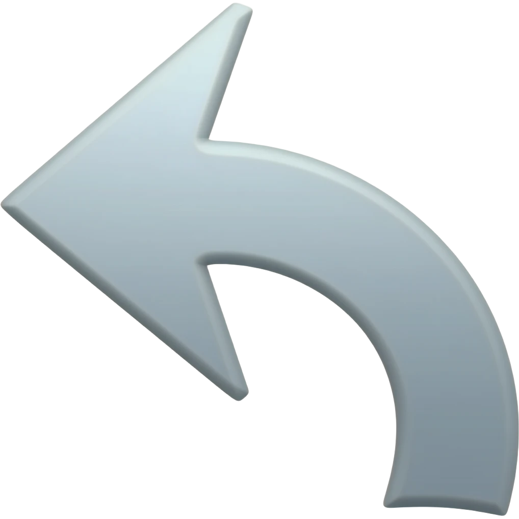 flecha que se extienda hacia la izquierda con una curva emoji