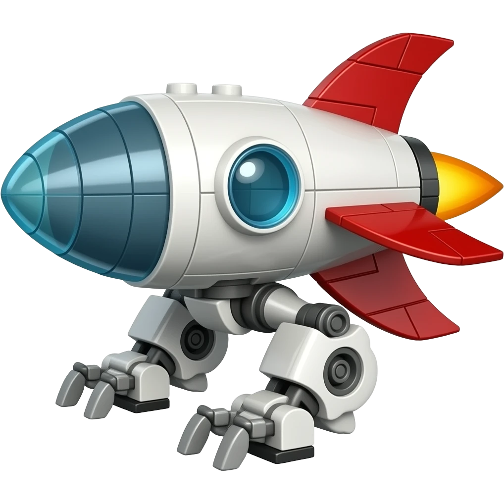 futuristic rocket-powered robot lego van emoji