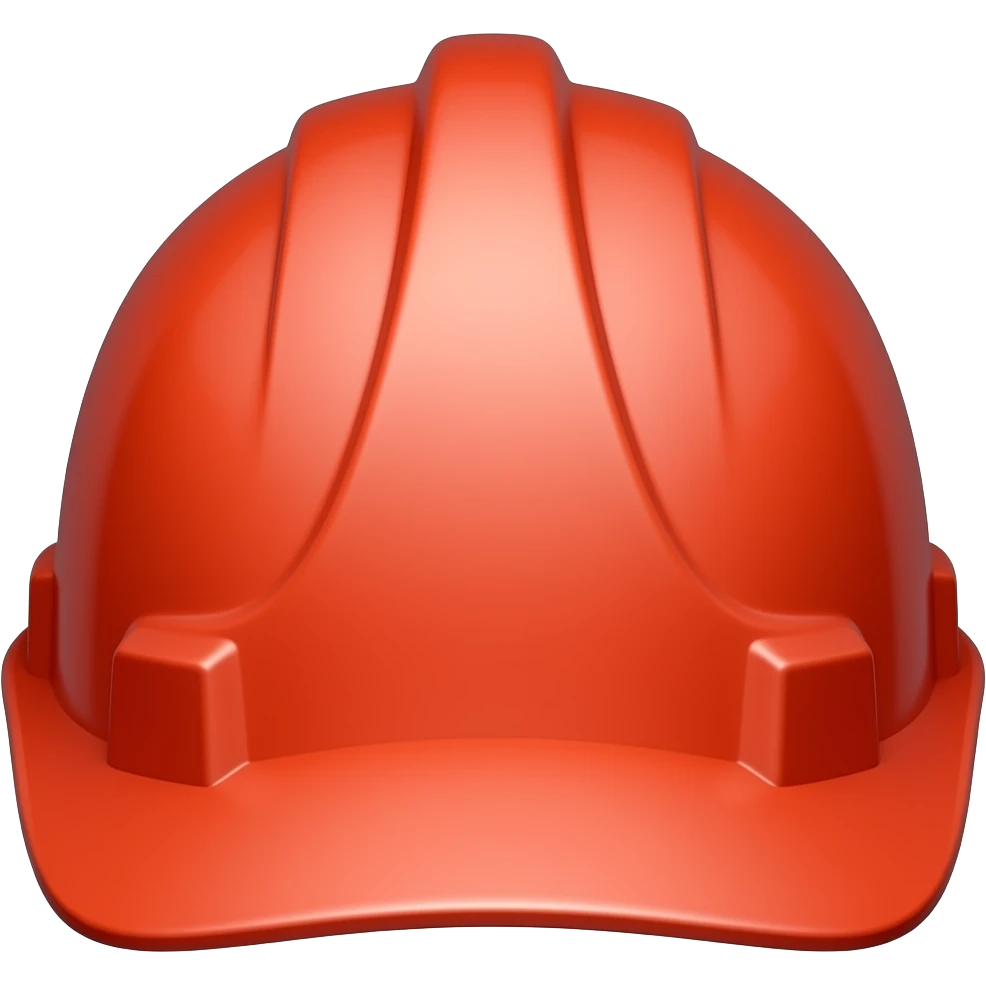 Worker Construction Cap red color , front view emoji