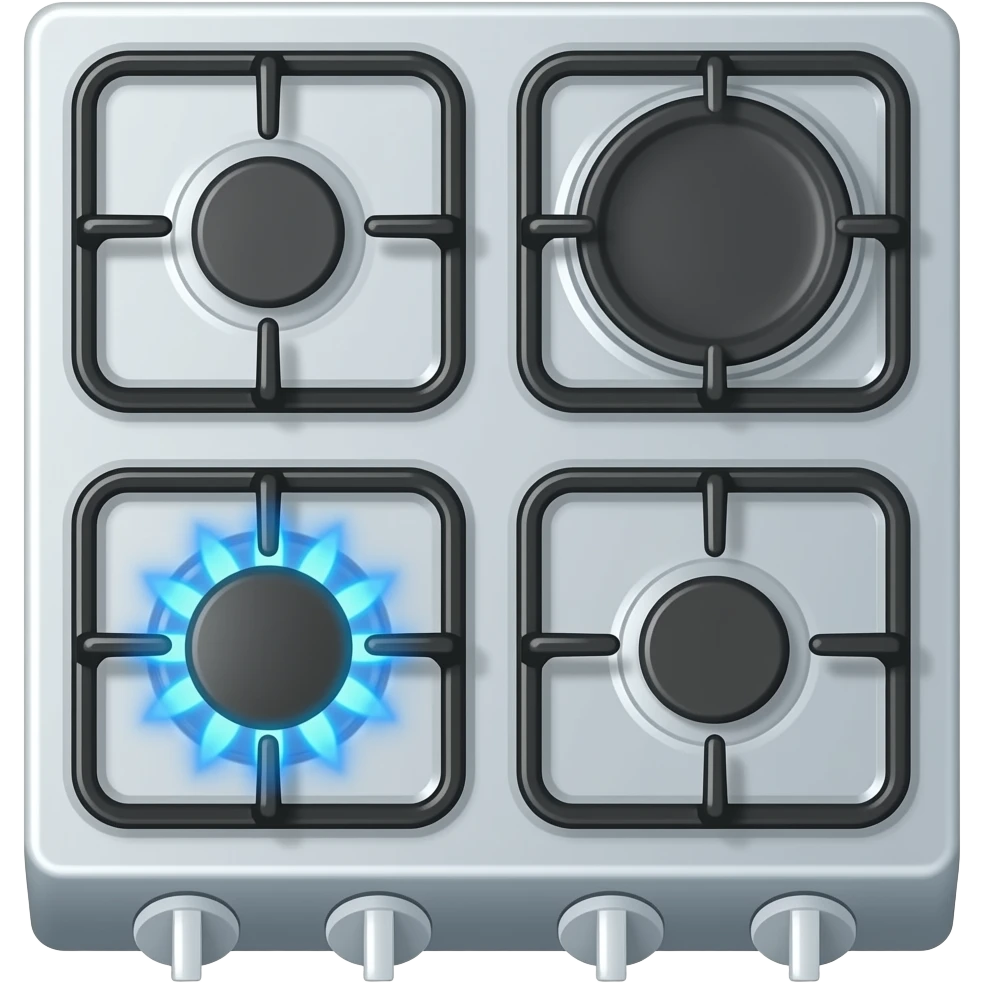 stove with one gas burner and one electric burner emoji