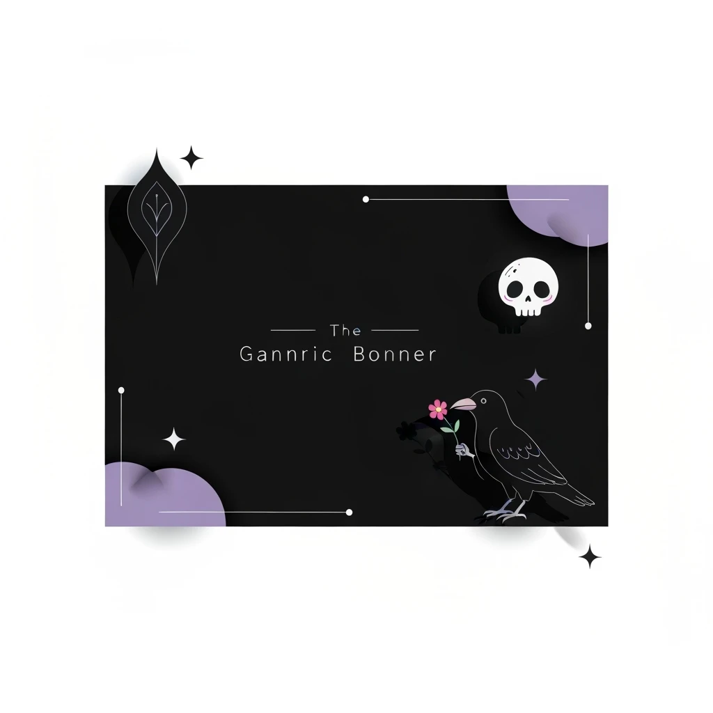 goth banner, cute, expressive, minimal emoji