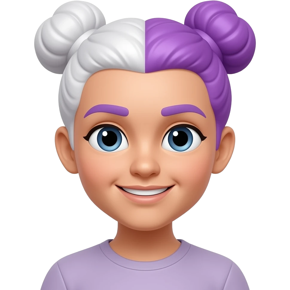 moño doble blanco y morado emoji