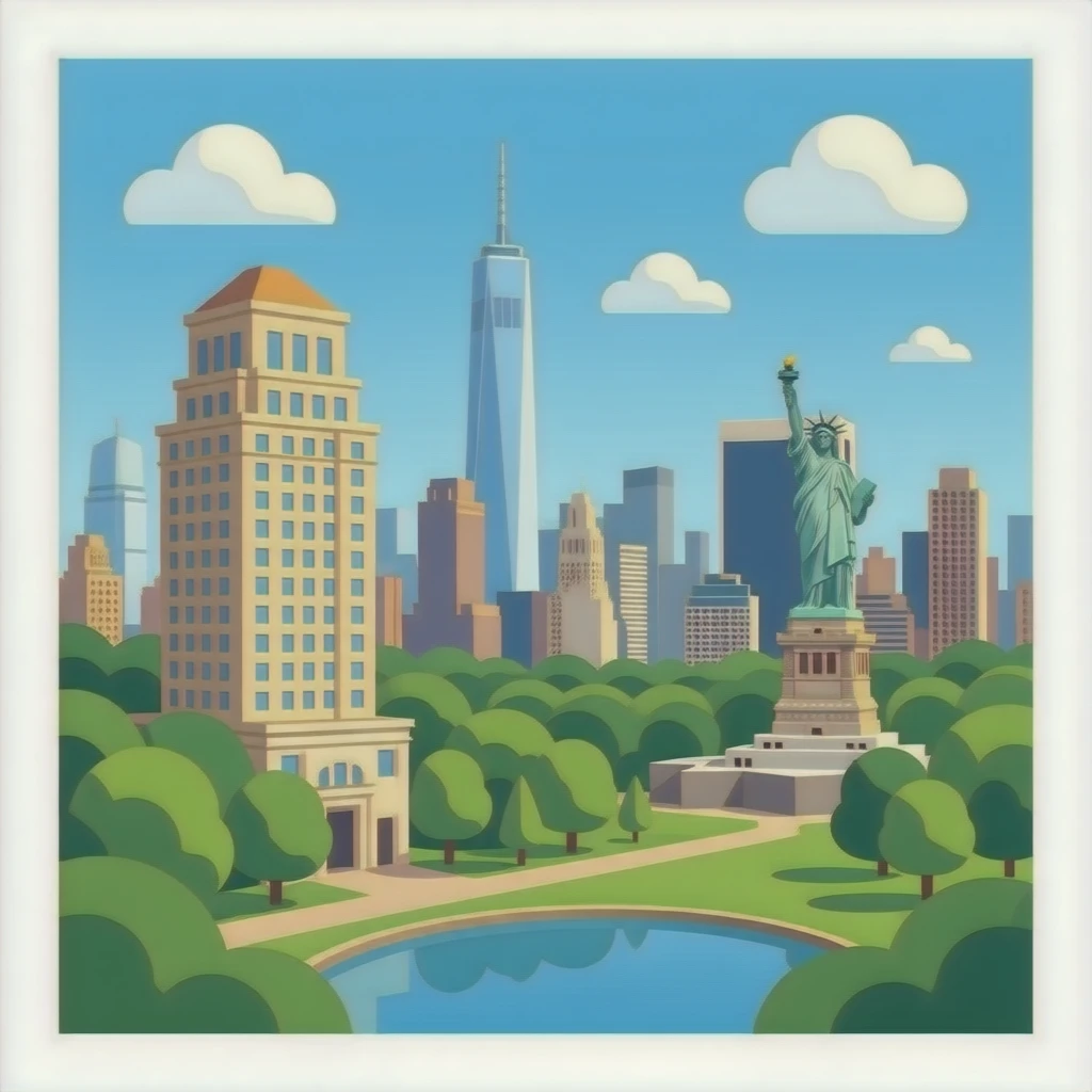 High HOTEL Central Park Building  in New York statue-of-liberty emoji