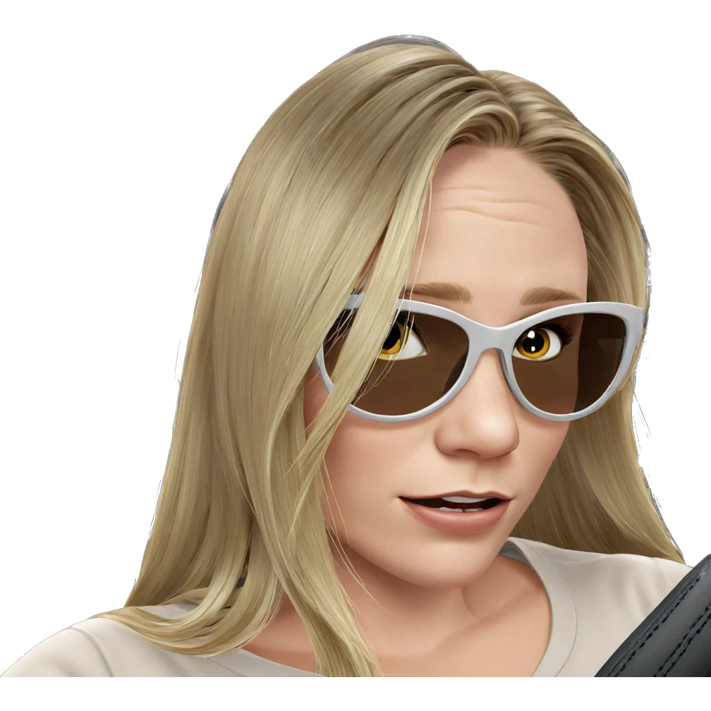 blonde girl in car interior emoji