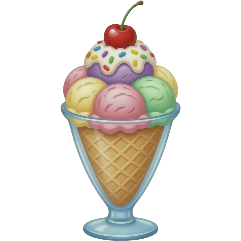 sundae multicolore pastel emoji