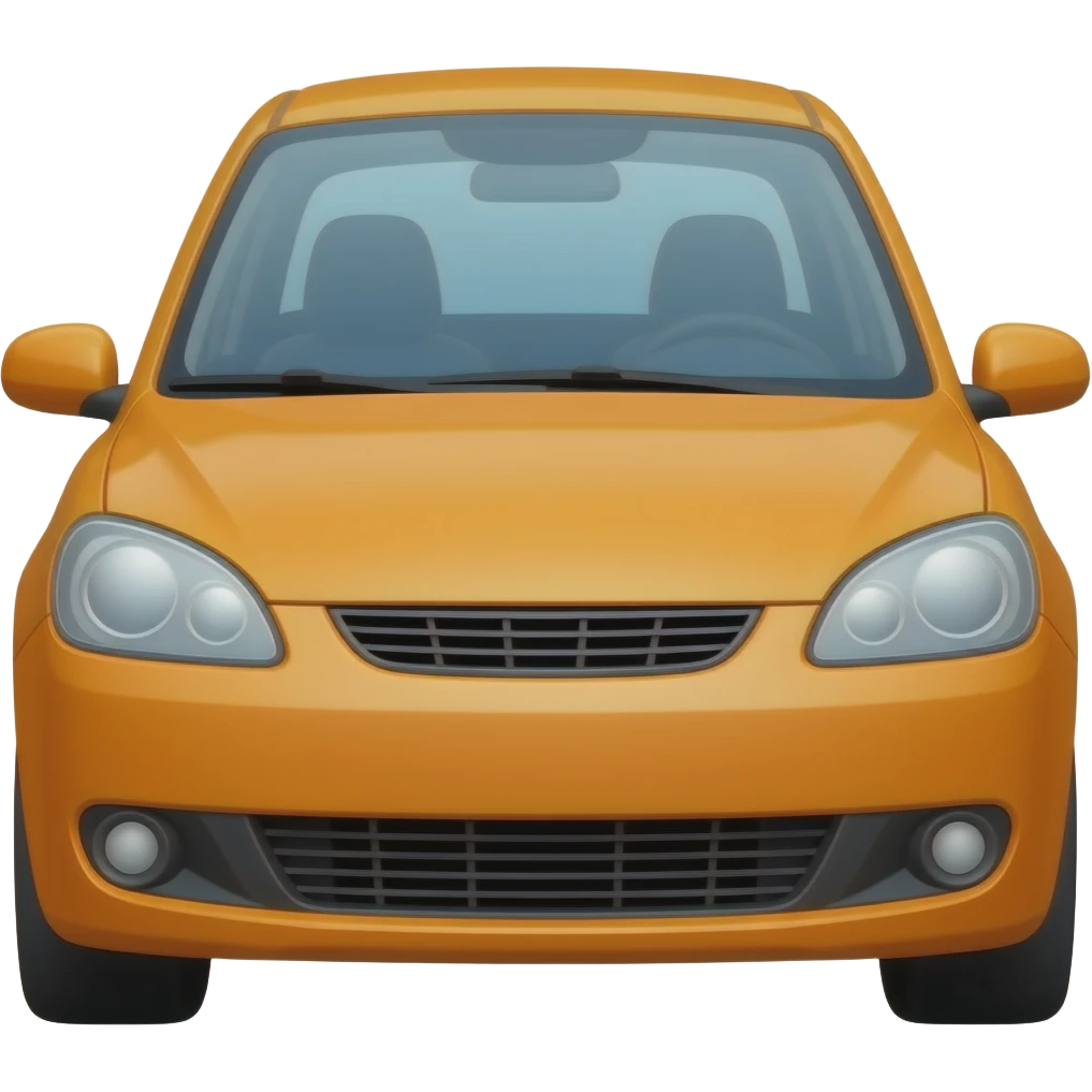simple front facing car thats orange. emoji