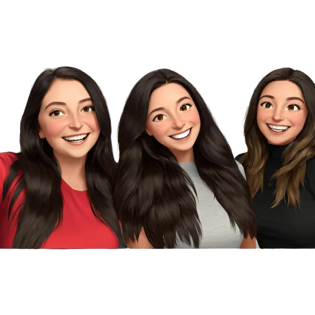 friends with radiant smiles emoji