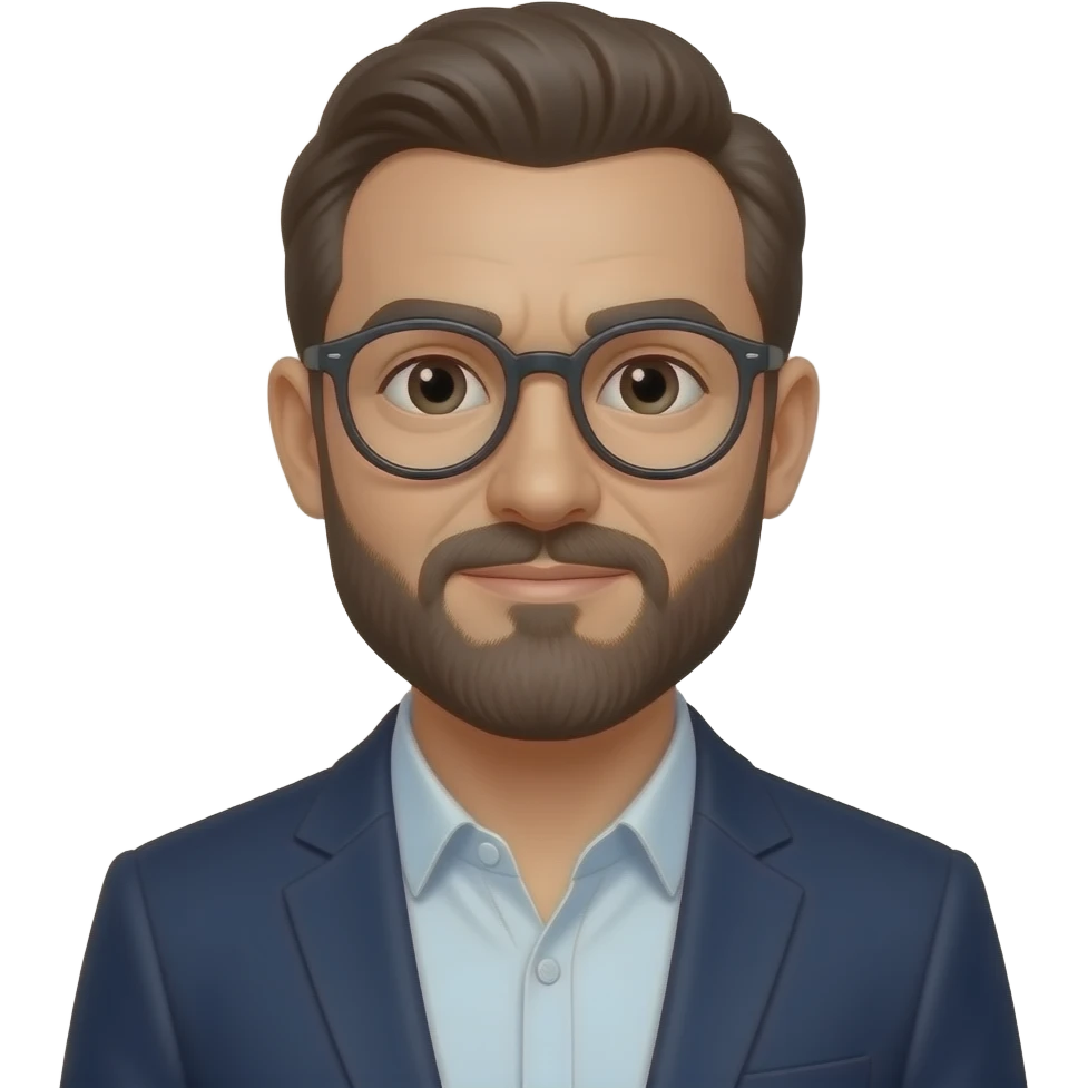 bald man with glasses and brown beard emoji