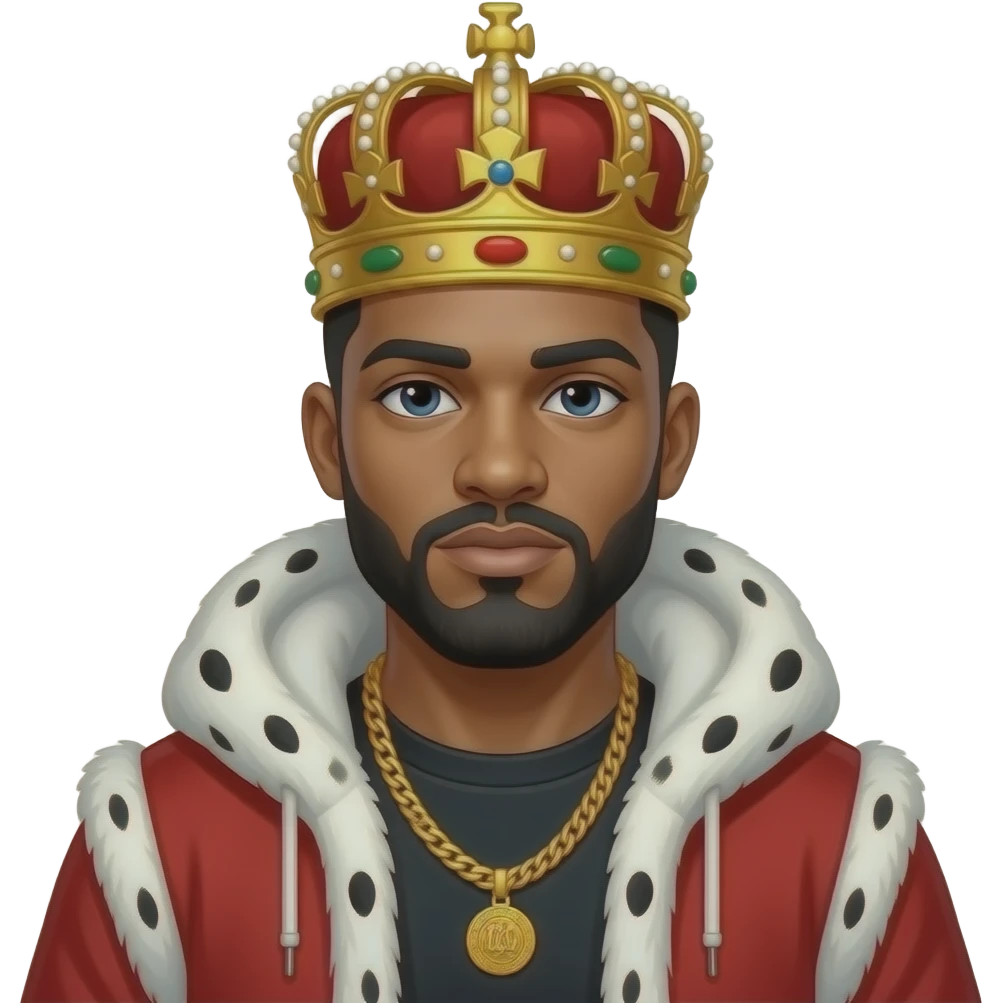 A king white skin emoji  like a rapper emoji