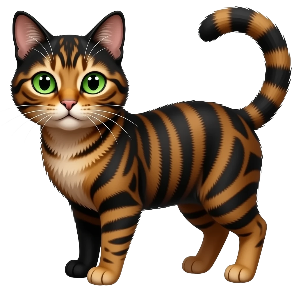 Sparky the black and brown cat emoji