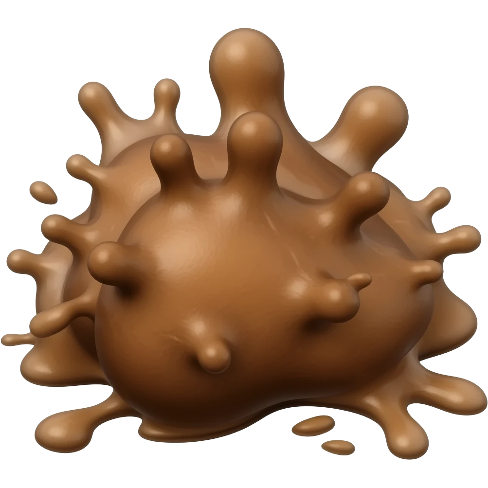 Brown, wet, splat, fluffy, cum emoji