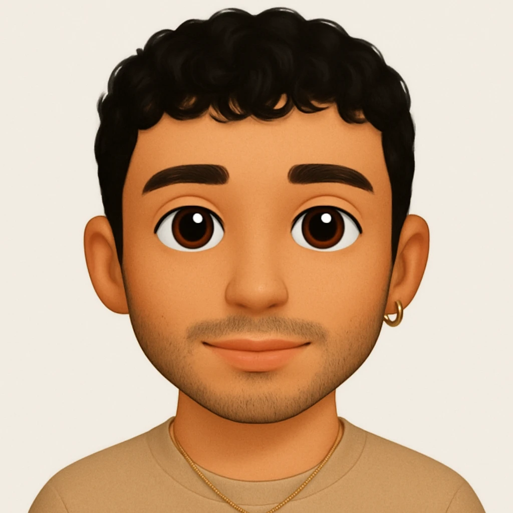 turn the second man in emoji style of the 1st image, match the facial features and clothes emoji