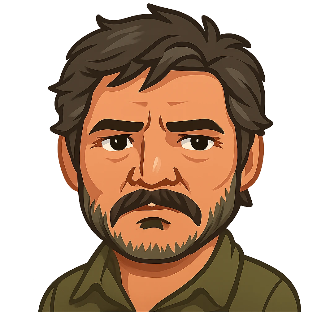 twitter emoji style joel from the last of us portrayed by pedro pascal emoji