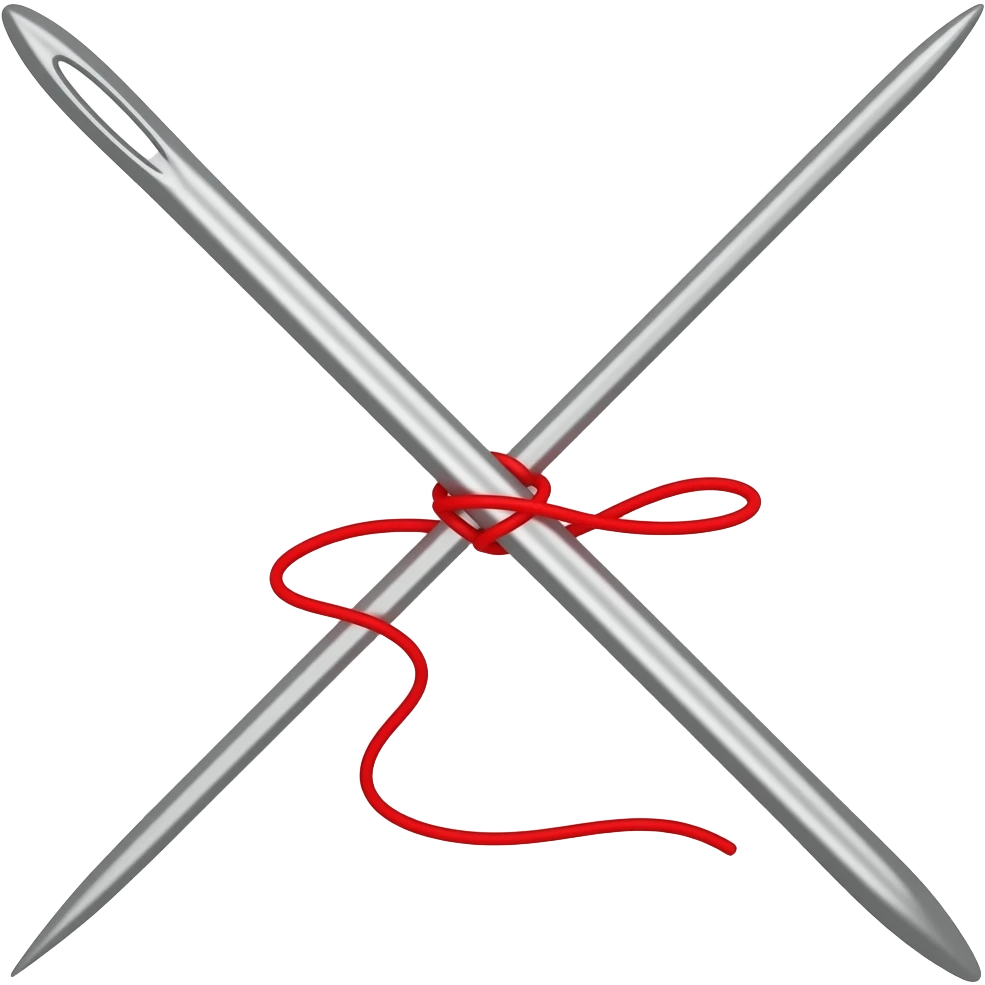 Needle and single red string emoji