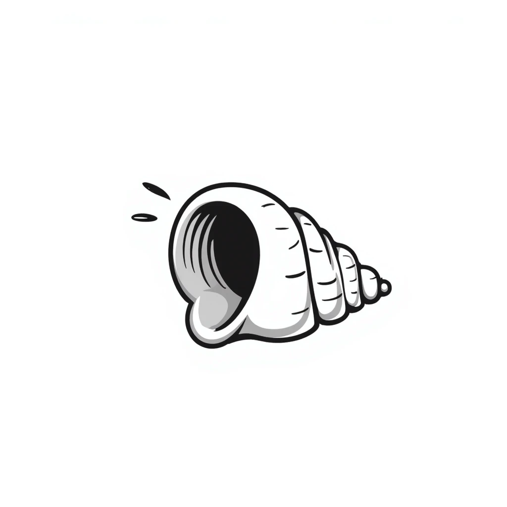 a conch shell, hand drawn doodle style emoji