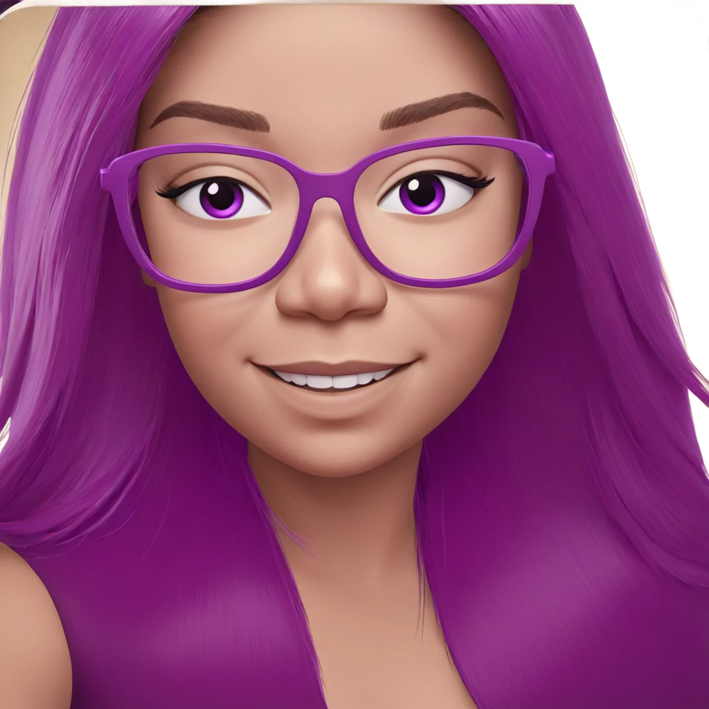 smiling girl in purple viewfinder emoji