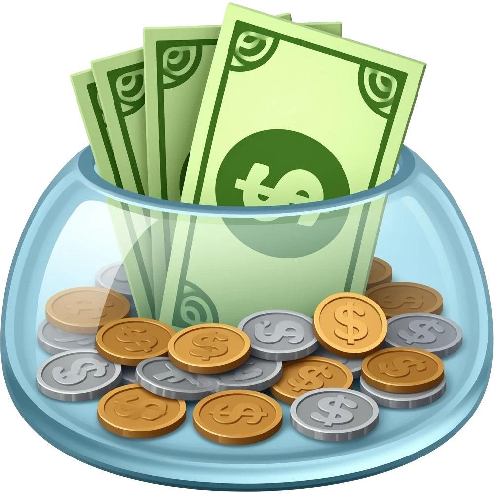 A money tip jar emoji
