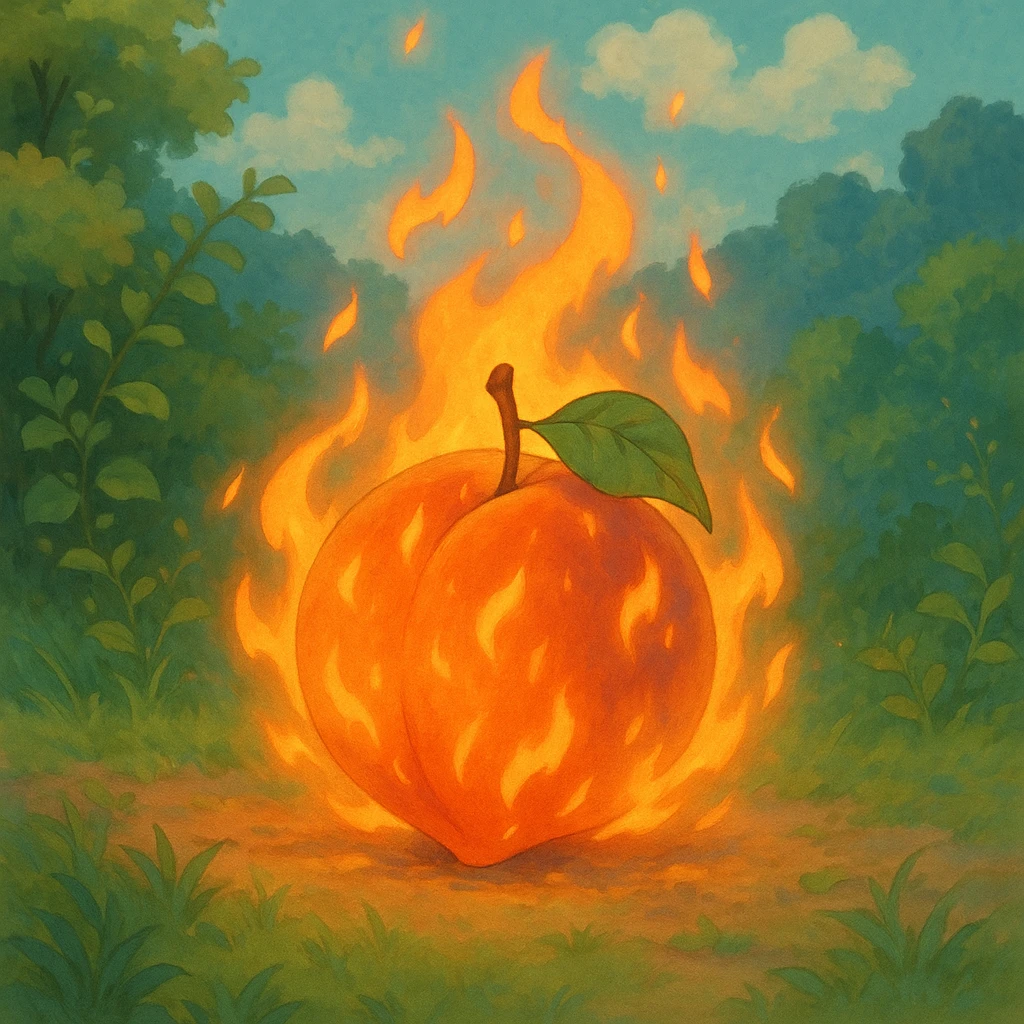 fire peach emoji