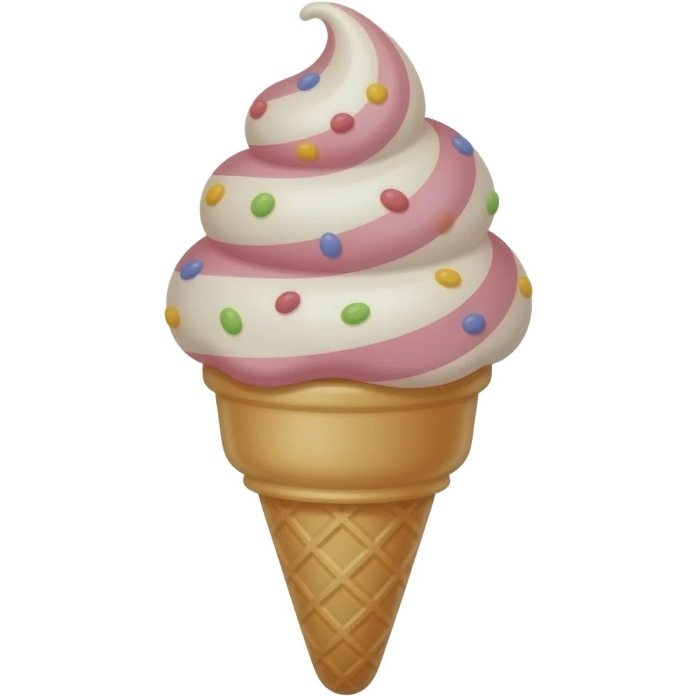 Double dip ice cream cone. One cone emoji