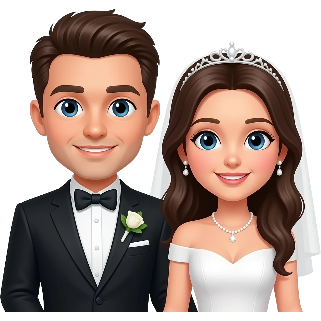 결혼 예정인 멋진 남자와 예쁜 여자 emoji
