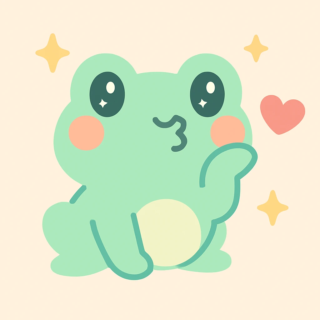 frog blowing a kiss emoji