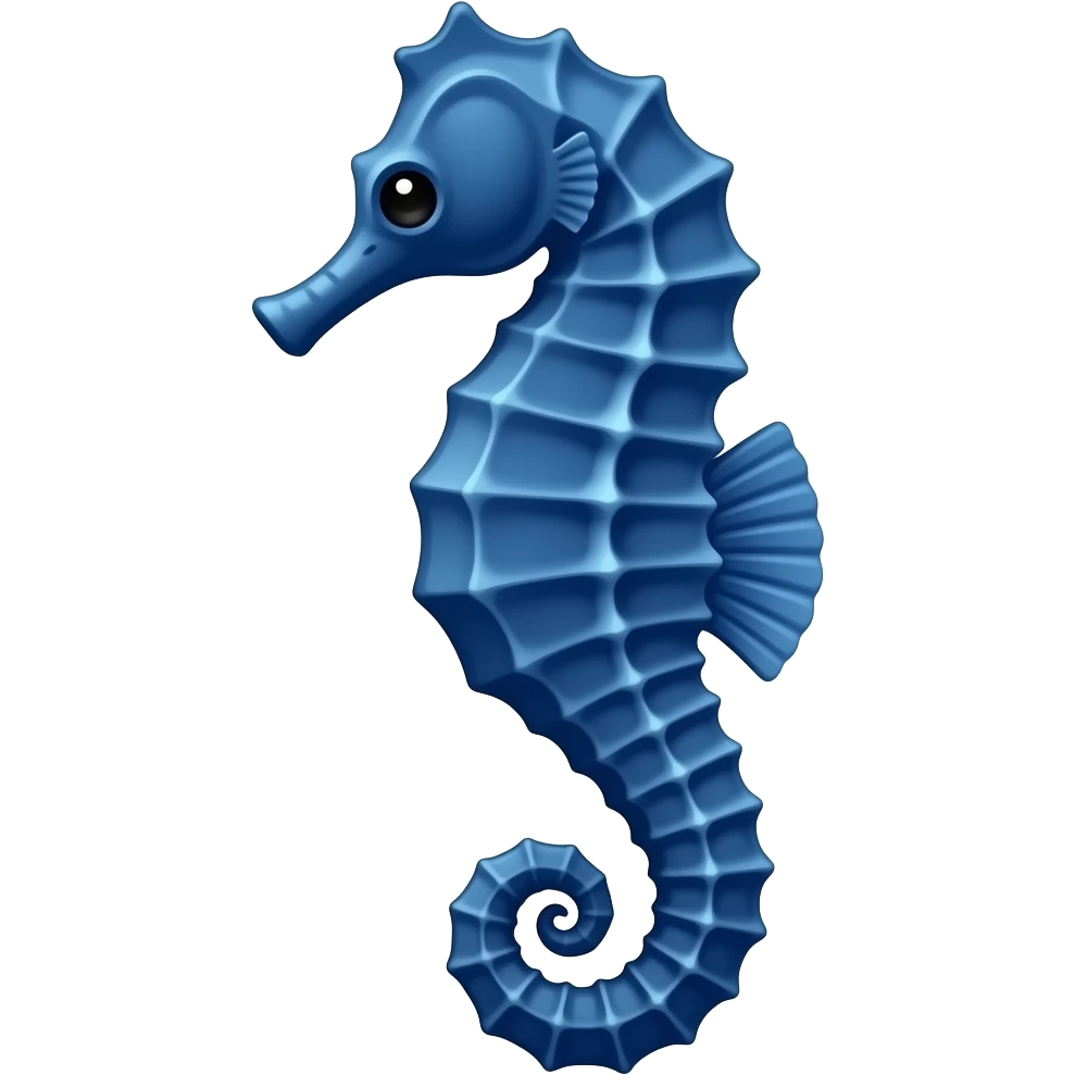 Seahorse blue navy emoji