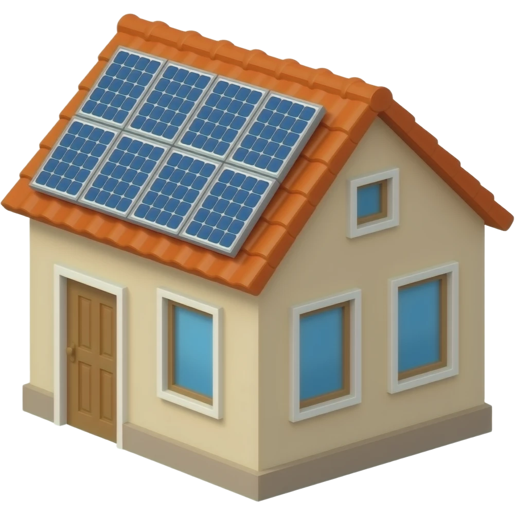 Emoji for a solar company (house troof panel) emoji