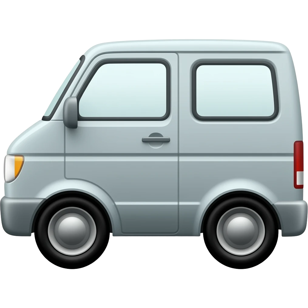 An extremely simplified flat van looking to the side emoji