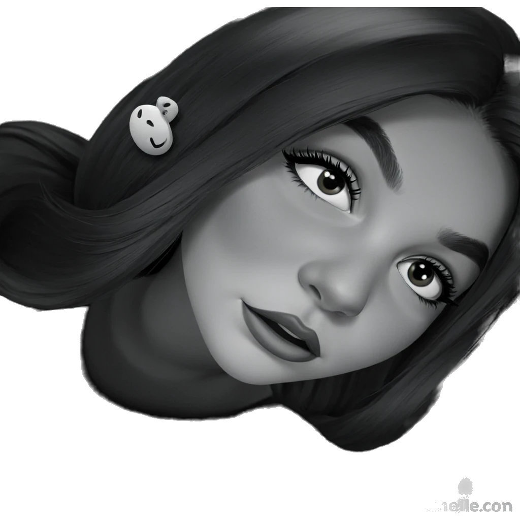monochrome portrait of girl emoji