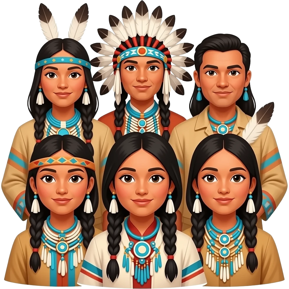 vibrant native american group emoji