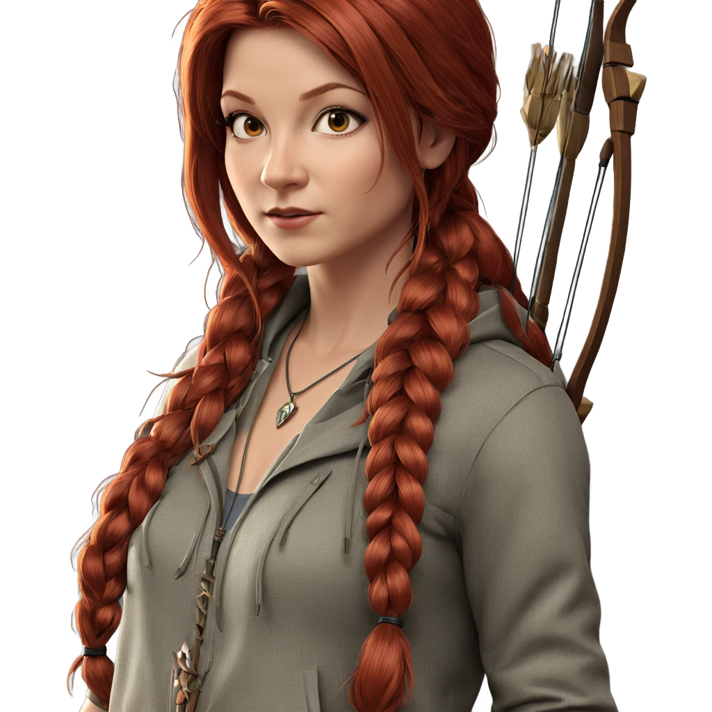 red haired archer girl emoji